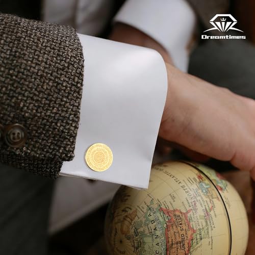 Dreamtimes Islamic Ayatul Kursi Cufflinks for Men Muslim Quran Allah Cuff links Allah Jewelry Ayatul Kursi Arabic Calligraphy Cufflinks for Men Islam Eid Ramadan Gifts - style: Style 1-G