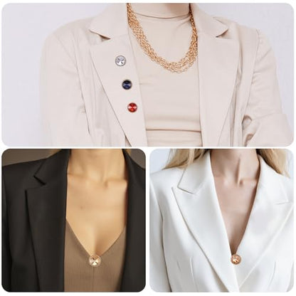 30Pcs Pearl Brooch Buttons Reusable Cover Up Button Pin No Sew Invisible Buttons Dress Supplies Decoration Replacement Safety Button Modesty Pin for Women Clothing Shirt Sweater Coat Shawl