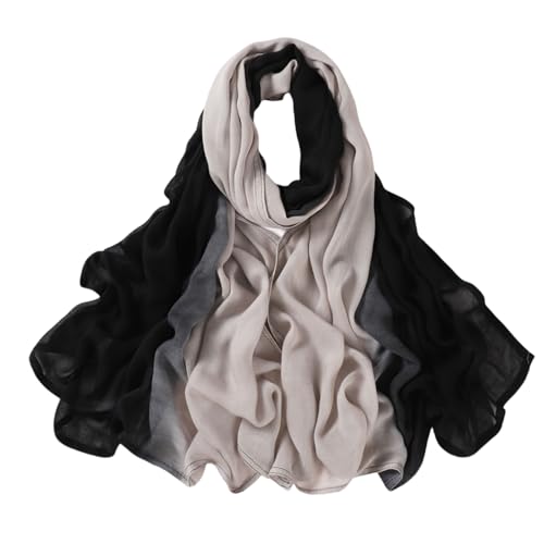 Fashion Gradient Color Hijab Scarf for Women Soft Modal Instant Jersey Hijab Head Wraps Long Shawls - color: Color 4