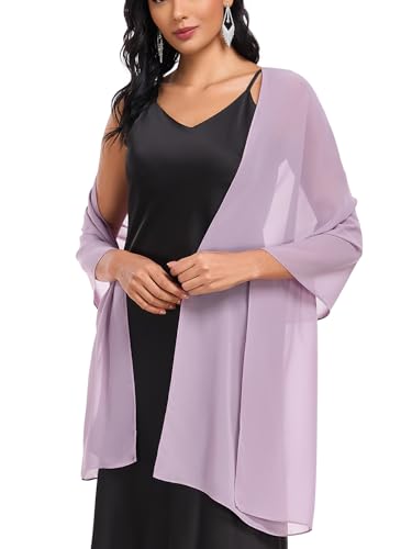 Shawls and Wraps Soft Chiffon Scarve Scarf For Evening Party Dresses Wedding Stole - color: Violet