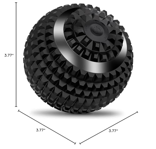 Uppye Vibrating Ball Massager, 4-Speed High-Intensity Fitness Lacrosse Ball, Mobility Ball for Workout Recovery, Deep Tissue Massager for Pain Relief and Trigger Point Treatment (Black) - color: Black