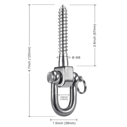 SELEWARE 4 Pack Swing Hangers Swing Set Hooks Stainless Steel Hammock Hooks for Porch Swing, Hammock Chair, Heavy Bag, Yoga Silk, Suspension Straps, Gymnastics Rings - color: Stainless 4 Pack Swing Hooks