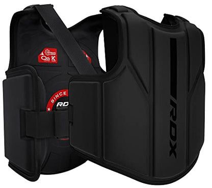 RDX Boxing Body Protector, MMA Kickboxing Muay Thai Boxing Chest Guard, Sparring Training Heavy Punching, Kara Adjustable Strike Shield, Martial Arts Upper Body Ribs Protection Pad, Taekwondo Vest - size: Large-X-Large