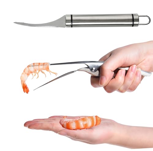 2 PCS Shrimp Deveiner Tool and Shrimp Peeler,Stainless Shrimp Knife ShrimpThread Knife Shrimp Deveining Tool，Easy to Use Shrimp Deveiner