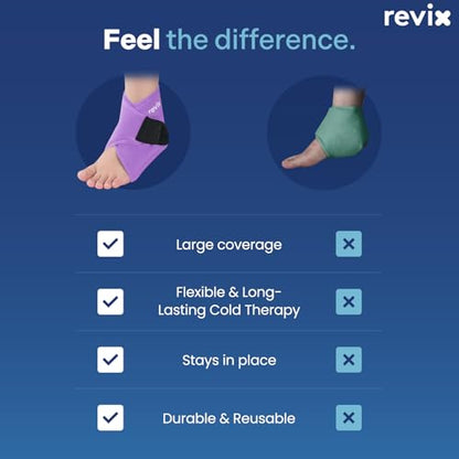 REVIX Foot Ice Pack Wrap, All-in-One Wearable Design, Purple | Ankle Ice Wrap with Flexible Gel Design, Adjustable One-Size Fit for Achilles Tendonitis, Sprained Ankle and Swelling - style: Purple-1 Pack