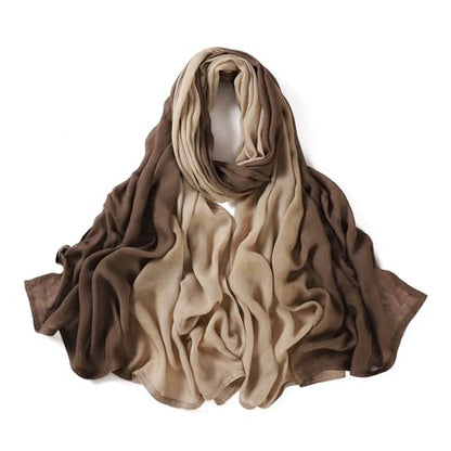 Txmout Ombre Modal Hijab Scarf for Women Muslim, Soft Lightweight Headscarf - color: Almond - Beige