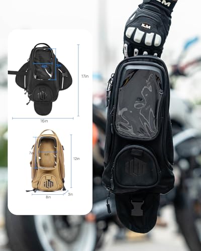 ILM Motorcycle Tank Bag Magnetic Waterproof Touch Screen Phone Pouch BT01 - color: Black