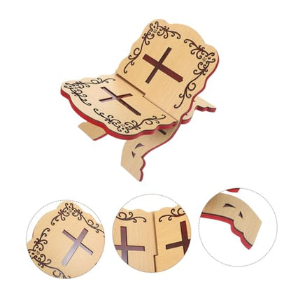 SHOWERORO Quran Holder Stand Hand-Carved Book Stand for Reading Elegant Islamic Decoration Multi-Functional Wood Book Storage for Quran and Other Texts