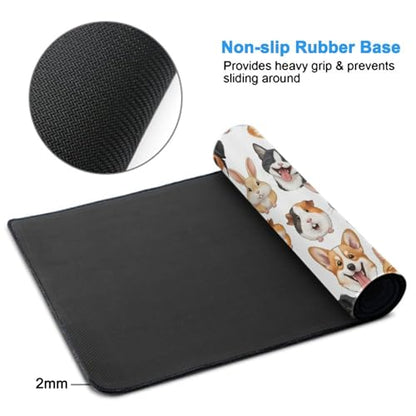 Thick Rubber Base Mouse Pad Rabbit Cat Dog Guinea Pig Pet, Large Desktop Mat Waterproof Daily Computer Accessory - color: Pattern (159), size: 29.5L x 15.8W inches