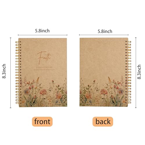 Faith Can Move Mountains Christian Notebook Journal - Inspirational Christian Gifts for Women, Bible Journal Notebooks for Note Taking, Bible Journaling Notebook, Spiral Notebook 5.5x8.3 Kraft Paper - color: 11-Christian-notebook