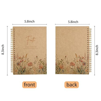 Faith Can Move Mountains Christian Notebook Journal - Inspirational Christian Gifts for Women, Bible Journal Notebooks for Note Taking, Bible Journaling Notebook, Spiral Notebook 5.5x8.3 Kraft Paper - color: 11-Christian-notebook