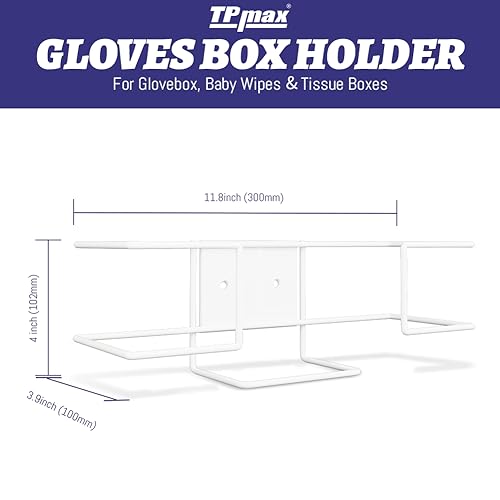 XL Gloves Box Facial Tissue Box Holder,Wire Rack Dispenser for Gloves,Tissues Paper Towels Organizer - Mounting Accessories Included - Holds up to 1 Box - Perfect for Lab, Food Service and Home - size: Single