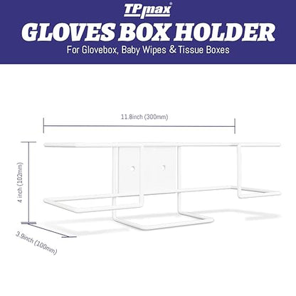 XL Gloves Box Facial Tissue Box Holder,Wire Rack Dispenser for Gloves,Tissues Paper Towels Organizer - Mounting Accessories Included - Holds up to 1 Box - Perfect for Lab, Food Service and Home - size: Single