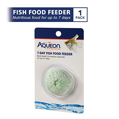 Aqueon Vacation Fish Feeder, Fish Food, 3 Day - 4 Pack | Vacation fish food, slowly dissolves to release pellets; one block feeds 5-6 medium-sized fish for up to 3 days - size: 0.67 Ounce (Pack of 1)