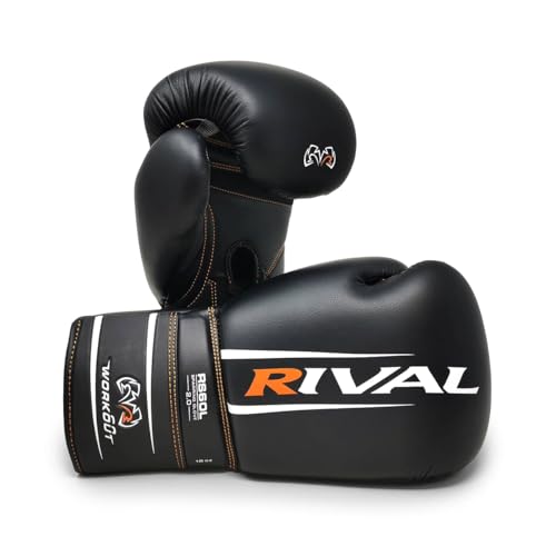 RIVAL Boxing RS60 2.0 Lace Up Sparring Gloves, Bigger Punching Surface for Maximum Protection - color: Black, size: 14 oz.