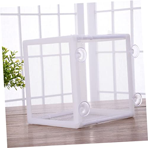 Happyyami Aquarium Net for Baby Fish Fish Breeder Net with Cups Polyester and Plastic Construction for Fish Tank White