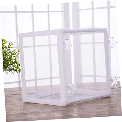 Happyyami Aquarium Net for Baby Fish Fish Breeder Net with Cups Polyester and Plastic Construction for Fish Tank White