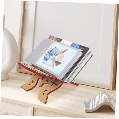 SHOWERORO Quran Holder Stand Hand-Carved Book Stand for Reading Elegant Islamic Decoration Multi-Functional Wood Book Storage for Quran and Other Texts