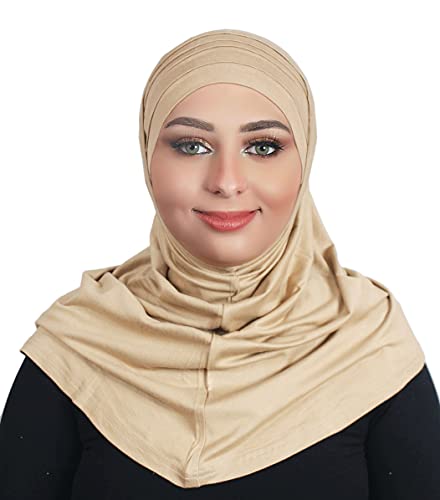 AL AMIRA Beautiful cotton hijab scarf Islamic women fancy hijab K101 - color: Beige