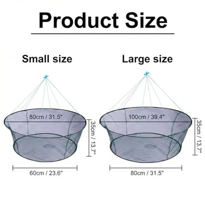 Persei Foldable Fishing Net Hand Casting Cage Crab Net for Fish Shrimp Minnow Crayfish Crab - color: Small 31.5inch/80cm