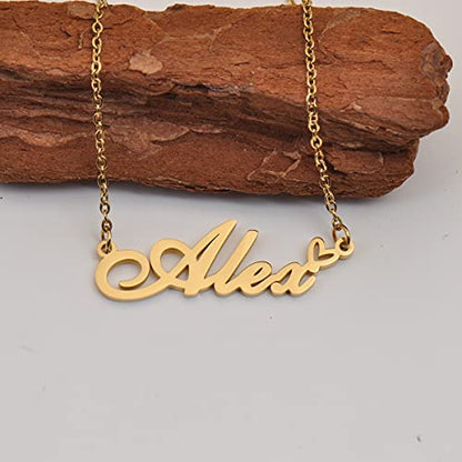 HUAN XUN 맞춤형 맞춤 제작 여성용 목걸이 골드 실버 | 18k Gold Plated Nameplate Heart Pendant,Adjustable Delicate Chain,Personalized Gifts for Mother Day Christmas Birthday - color: 34-골드.
