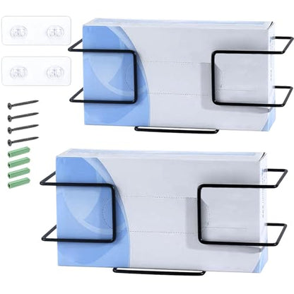 acDesign 2Pcs Glove Box Holder Black Glove Dispenser for Disposable Gloves, Tissues, Gloves Holder on Wall in Lab, Kitchen, Bathroom