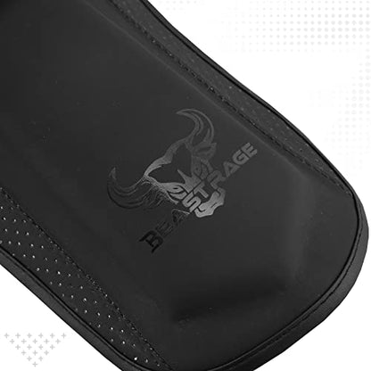 MMA Martial Arts Shin Guards for Kickboxing Adjustable Muay Thai, Padded Martial Arts Shin Pads Leg Guard with Instep Sleeves MMA Training BJJ Karate Boxing Taekwondo - color: BLACK, size: Medium