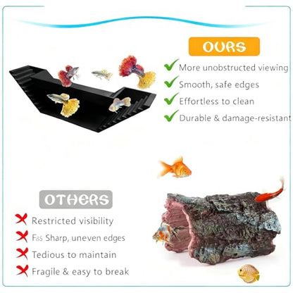 Aquarium Underground Tunnel Small Fish Cave Hideout with 2 Entrances, Shrimp Underground Viewing Tunnel, Fish Hideout Natural Habitat Aquarium Breeding Cave for Cherry Shrimp and Small Fishes