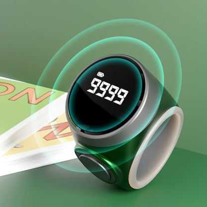 Tasbih Counter Zikr Rings, Smart Tasbeeh Counter, Rechargeable Electronic Digital Tasbih Counter Rings 3 Size(18/20/22mm), Finger Counter for Muslims, Prayer, Reminder - color: Green