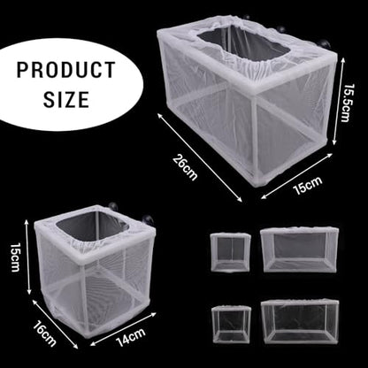 2 Pcs Fish Breeder Incubator Mesh Box, Breeding Box for Fish Tank with Suction Cup