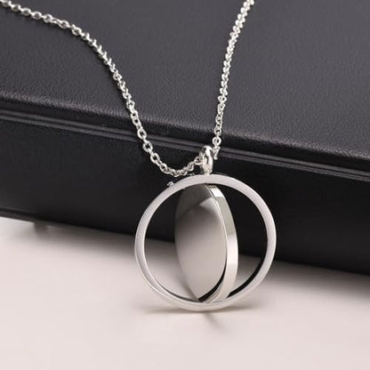 Religious Christian Cross/Freemasonry/Mountain Forest Jewelry 25mm Stainless Steel Round ID Tag Spinner Pendant Necklaces,Hiking Camping Lover Gift - style: Rainbow-Allah O Akbar Islam