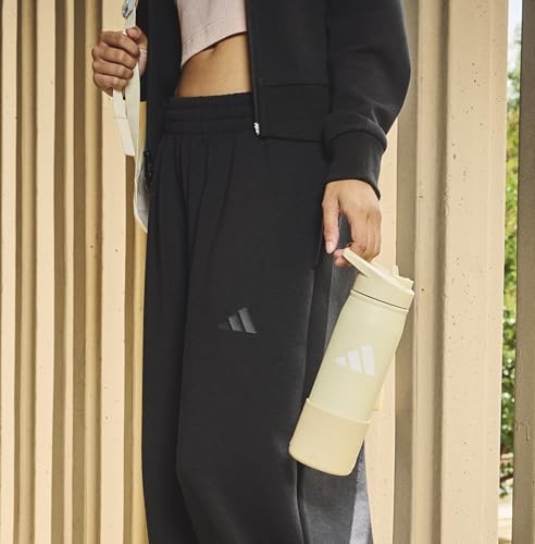 adidas Stainless Steel Metal Water Bottle 20 oz (600 mL) Straw Lid - color: Warm Clay Pink/Quiet Crimson Purple