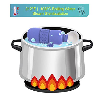2PCS-Pack 2in1 Vaginal Douche Perineal Irrigation 650ML Portable Bidets + Pocket Bidet Pipe, Travel Bidet with Waterproof Cap, Peri Bottle for Postpartum Essentials - color: Blue