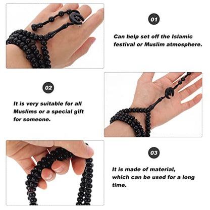 COHEALI Muslim Tasbih 99 Beads - 19.68In Islamic Prayer Beads, Handheld Misbaha with Traditional Tassels for Salat & Meditation, Spiritual Gift for Ramadan, Eid & Hajj