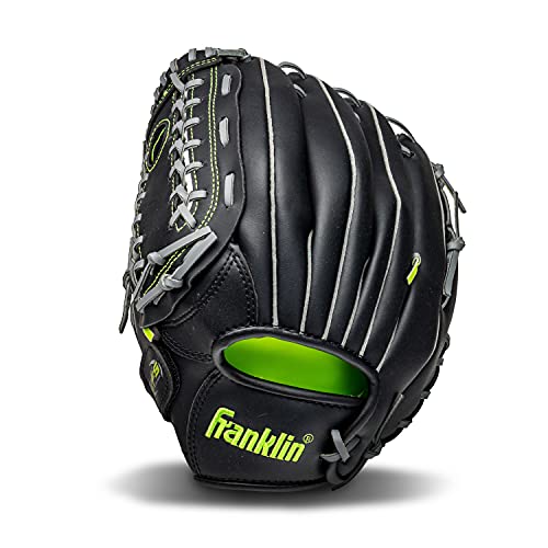 Franklin Sports Field Master Baseball + Softball Glove - Field Master Adult + Youth Baseball + Softball Mitt - Men's + Women's Gloves - color: Black, style: 12" - Trapeze Web
