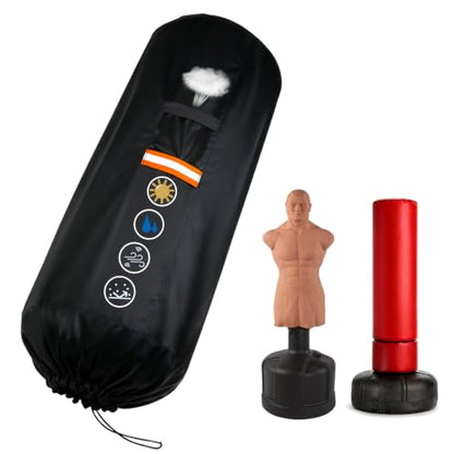 Free Standing Punching Bag Cover Outdoor Waterproof 420D Oxford Fabric, Full Protector for Boxing Dummy and Stand, Heavy Duty Cover for Heavy BOB Punching Bag 70" H x 28" D