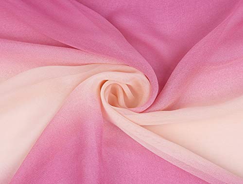 uxcell Women'sChiffon Sheer Long Scarf Silky Gradient Party - color: Pale Pink Fuchsia