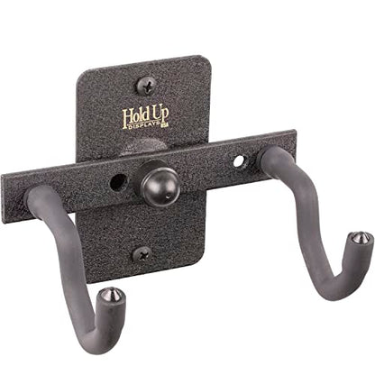 Hold Up Displays Handgun Hanger and Gun Storage for Holding Colt Smith and Wesson SIG Ruger Pistols - Heavy Duty Steel - Made in USA - color: Black 1 Pack