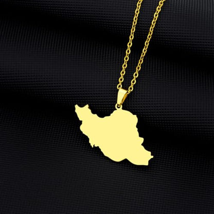 Iran Necklace Iran Map Charm Necklaces Dainty Gold Necklaces for Women Silver Jewelry Gifts for Women - color: A3:Iran Map Necklace