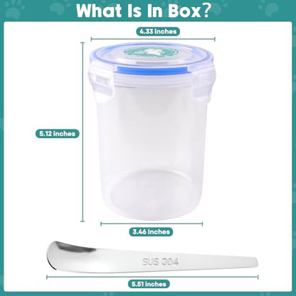 REFLYING Canned Dog Food Storage Lids Reusable Airtight Can Cover | Reusable airtight dog food can lids,Keeps wet food fresh,eliminates odor,Includes SUS 304 spoon and can opener - color: 1 Jar（L）+1 Spoon
