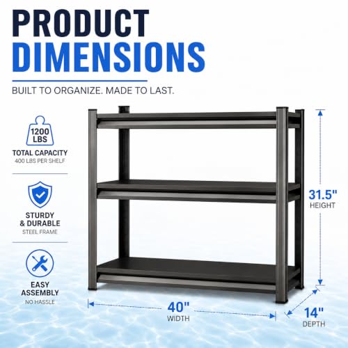 Aquarium Stand 1200 LBS Fish Tank Stand Heavy Duty Adjustable Shelf | Metal Storage Shelving With Adjustable Tiers for Turtle Tanks, Reptile Terrariums and Pet Supplies Organization at Home - size: 3-TIER 31.5"H×40"W×14"D