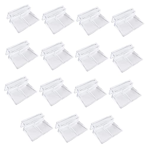YARNOW 15pcs Fish Tank Support Clips for Glass Covers and Lightweight Aquarium Lid Holders for Stability - size: 5.5X4X1.8CM