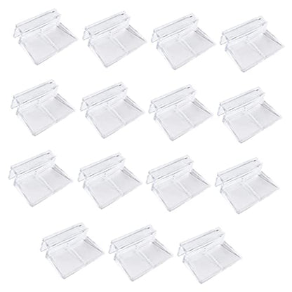 YARNOW 15pcs Fish Tank Support Clips for Glass Covers and Lightweight Aquarium Lid Holders for Stability - size: 5.5X4X1.8CM