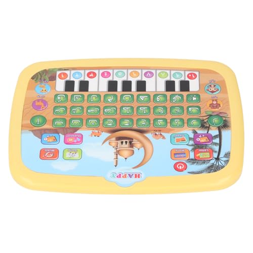 Mingzhe Arabic Learning Machine Interactive Electronic Educational Toy with 28 Alphabet Words 10 Numbers for Kids Children Plastic 7.1 x 9.4 x 0.8in (Yellow) - color: Yellow