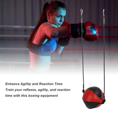 Generic Speed Bags for Boxing, Double End Bag Boxing with Adjustable Cord Inflator PU Leather Enhance Double End Punching Ball Boxing Training Equipment Double End Speed Boxing,