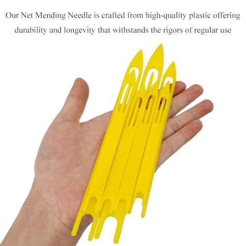 Fishing Netting Needle Shuttles Net Mending Needle Shuttles Set Fishing Net Sewing Needles Repair Line Kit Weaving Shuttle Netting Needles Plastic Portable Compact - color: Yellow