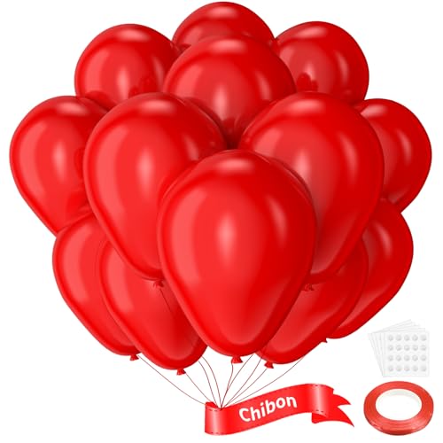 Red Latex Balloons, 100pcs 12inches Red Round Helium Balloons for Wedding Anniversary Birthday Valentine's 4th of July Independence Memorial Day Patriotic Party Decorations - color: Red, size: 12 inches