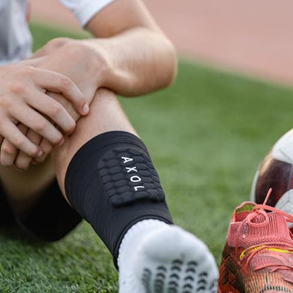 AXOL Built in Sleeve Shin Pads | Ultra Protection Gel Shin Guards - size: Adult (13+)