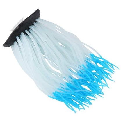 Lifelike Silicone Sea Anemone Aquarium Decor, Glowing Artificial Ornament with Suction Cup for Fish Tank, Blue