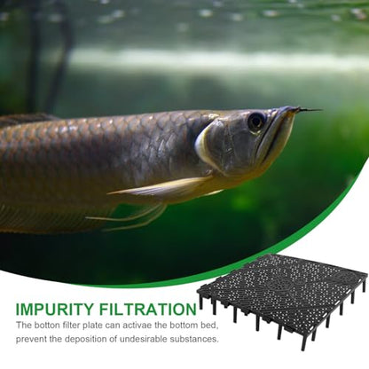 Totority Black PVC Under Plates – 80PCS Aquarium Base Plates for Efficient Water Filtration, Easy Installation, and Fish Tank Maintenance
